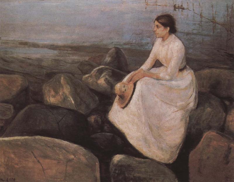 Edvard Munch The girl  at the sea bank